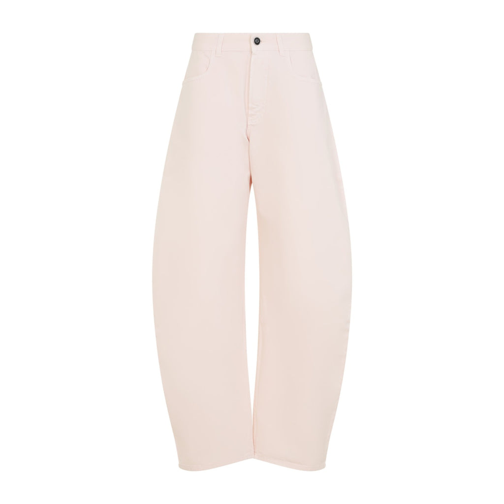 Alaia Women's Round Tinted Denim Trousers in Rose Pale - view 2