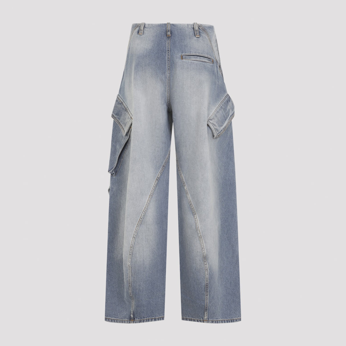 Alaia Women's Cargo Pants in Faded Blue Cotton - view 4