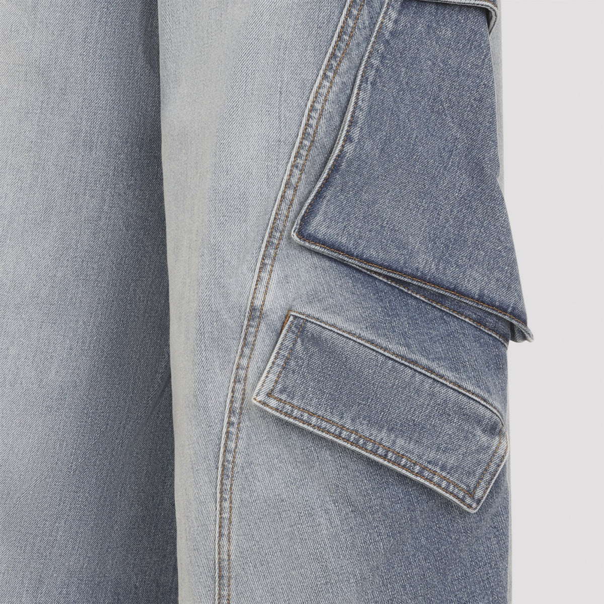 Alaia Women's Cargo Pants in Faded Blue Cotton - view 5