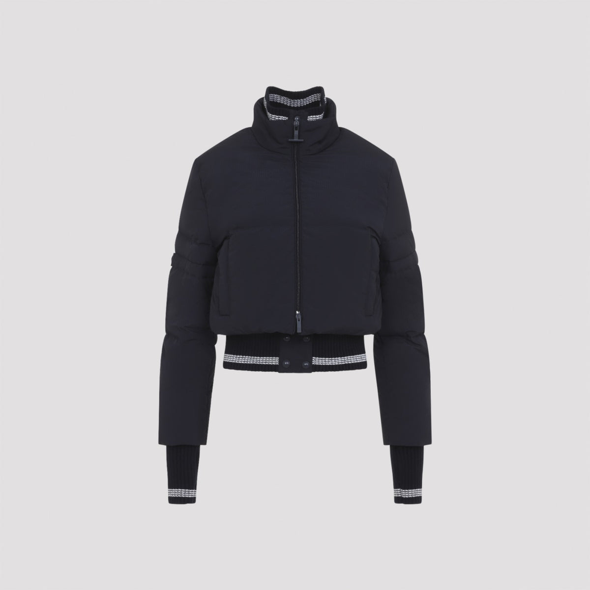 Thom Browne Women's Cropped Downfilled Front Zip in Navy - view 1