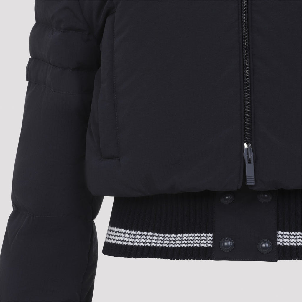 Thom Browne Women's Cropped Downfilled Front Zip in Navy - view 5