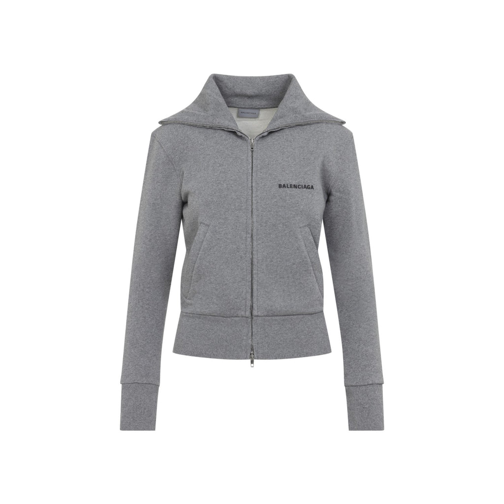 Balenciaga Women's Fitted Zip Up in Dark Heather Grey - view 2