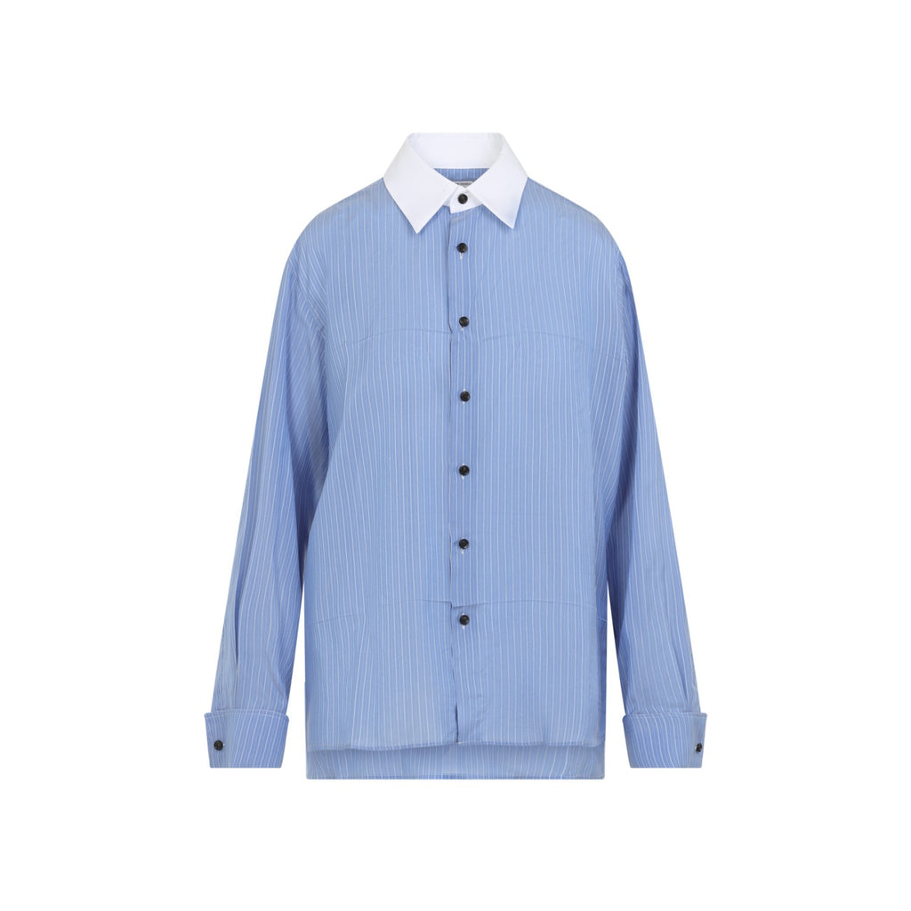Bottega Veneta Women's Striped Shirt in Oxford Blue - view 2
