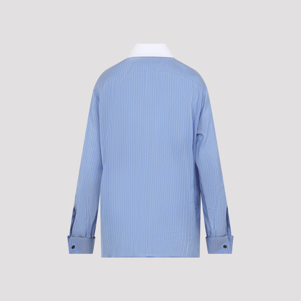 Bottega Veneta Women's Striped Shirt in Oxford Blue - view 4