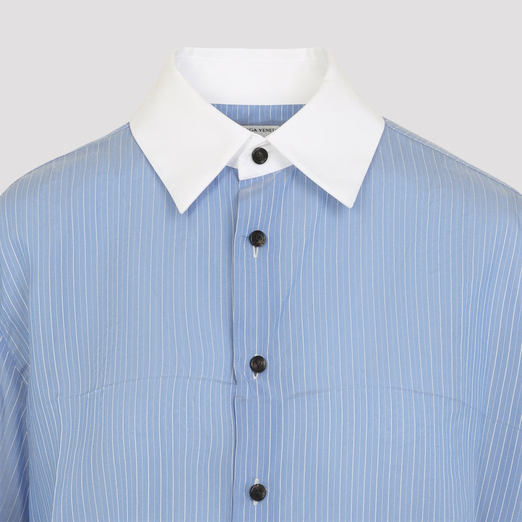 Bottega Veneta Women's Striped Shirt in Oxford Blue - view 5