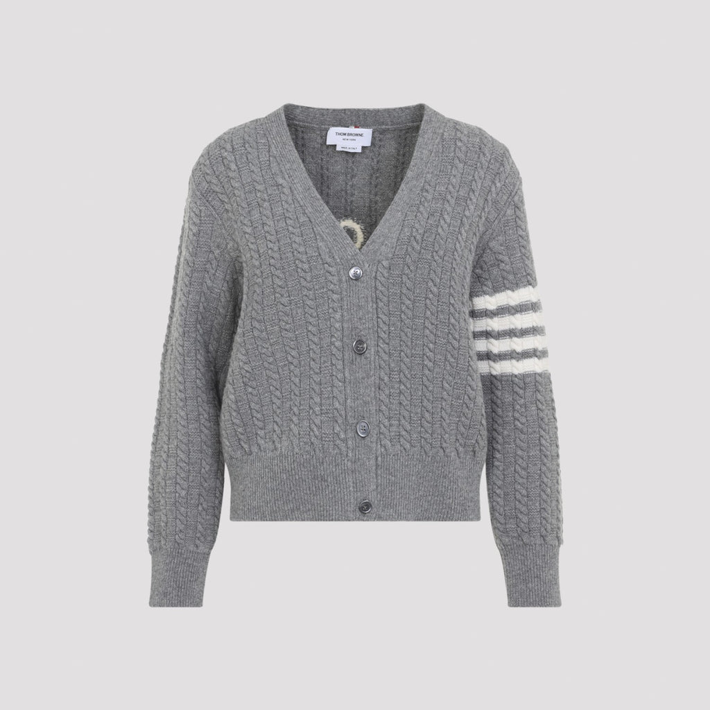 Thom Browne Women's Anchor Intarsia Cable in Light Grey - view 3