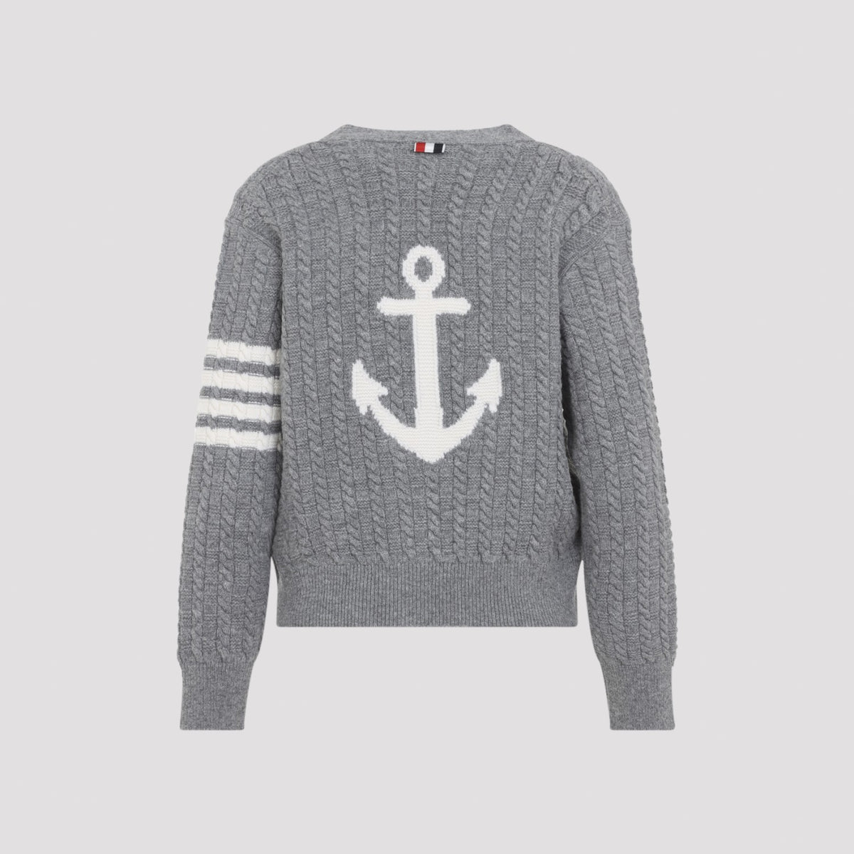 Thom Browne Women's Anchor Intarsia Cable in Light Grey - view 4