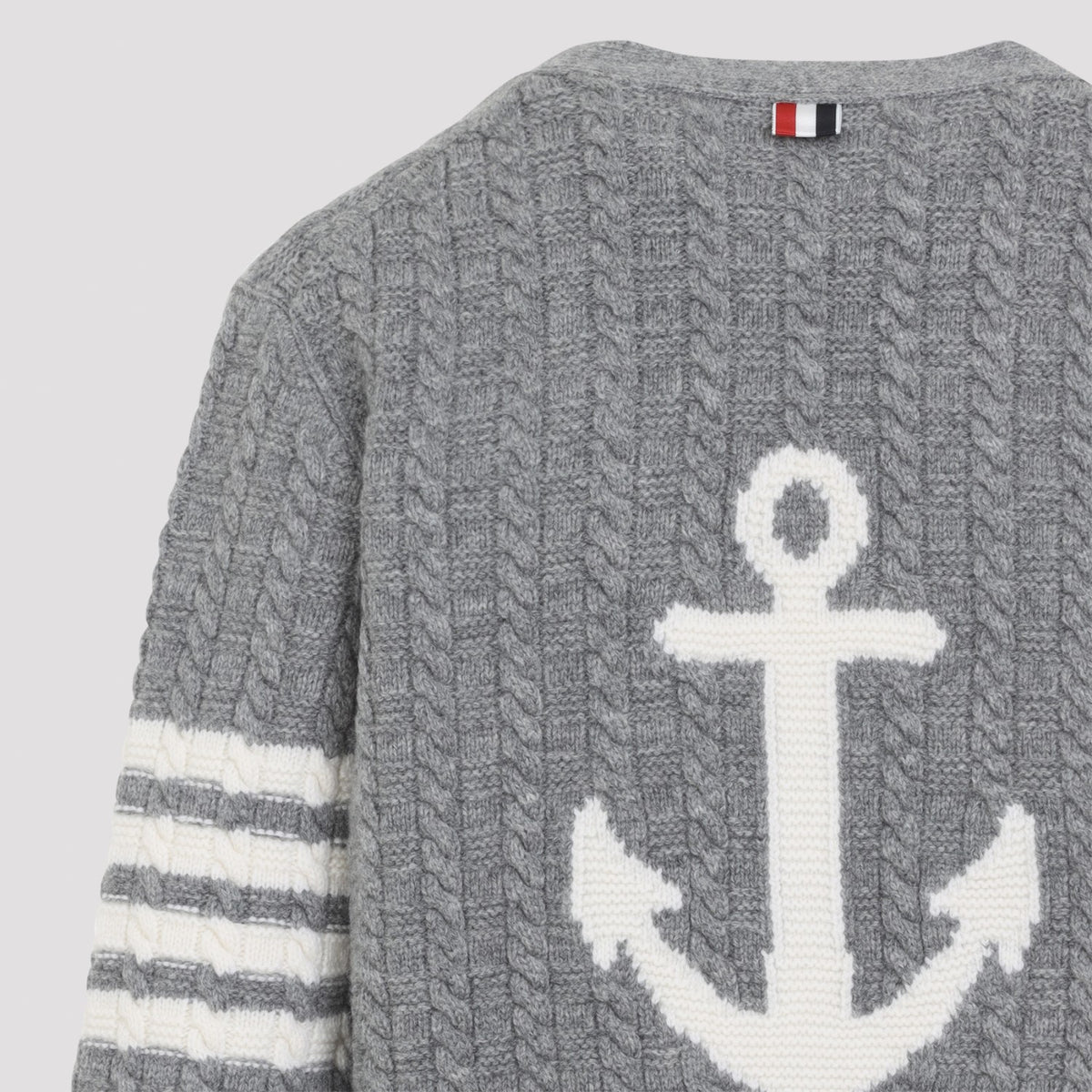 Thom Browne Women's Anchor Intarsia Cable in Light Grey - view 5