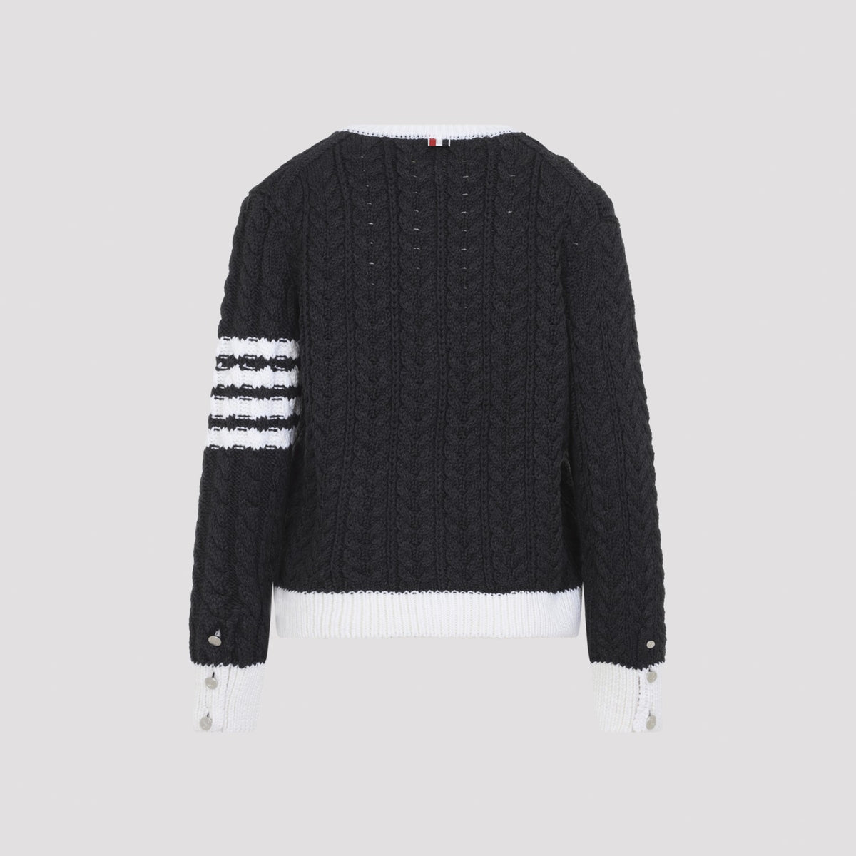 Thom Browne Women's Aran Cable Crew Neck in Dark Grey - view 4
