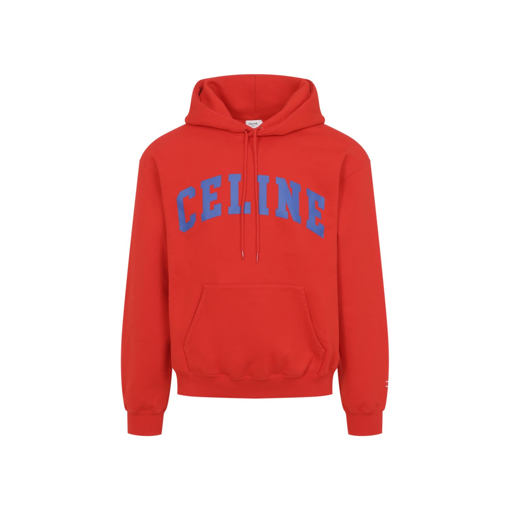 Celine Men's Cotton Hoodie in Red - view 1