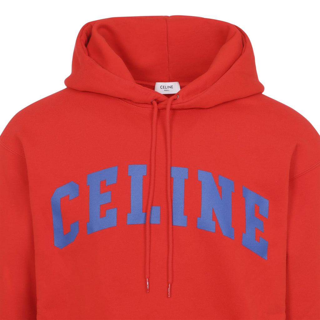 Celine Men's Cotton Hoodie in Red - view 3