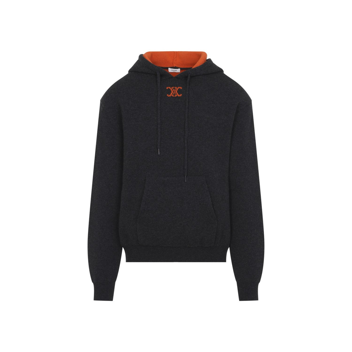 Celine Men's Cashmere Knit Hoodie in Grey - view 1