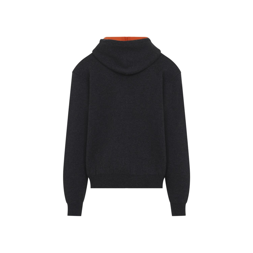 Celine Men's Cashmere Knit Hoodie in Grey - view 2