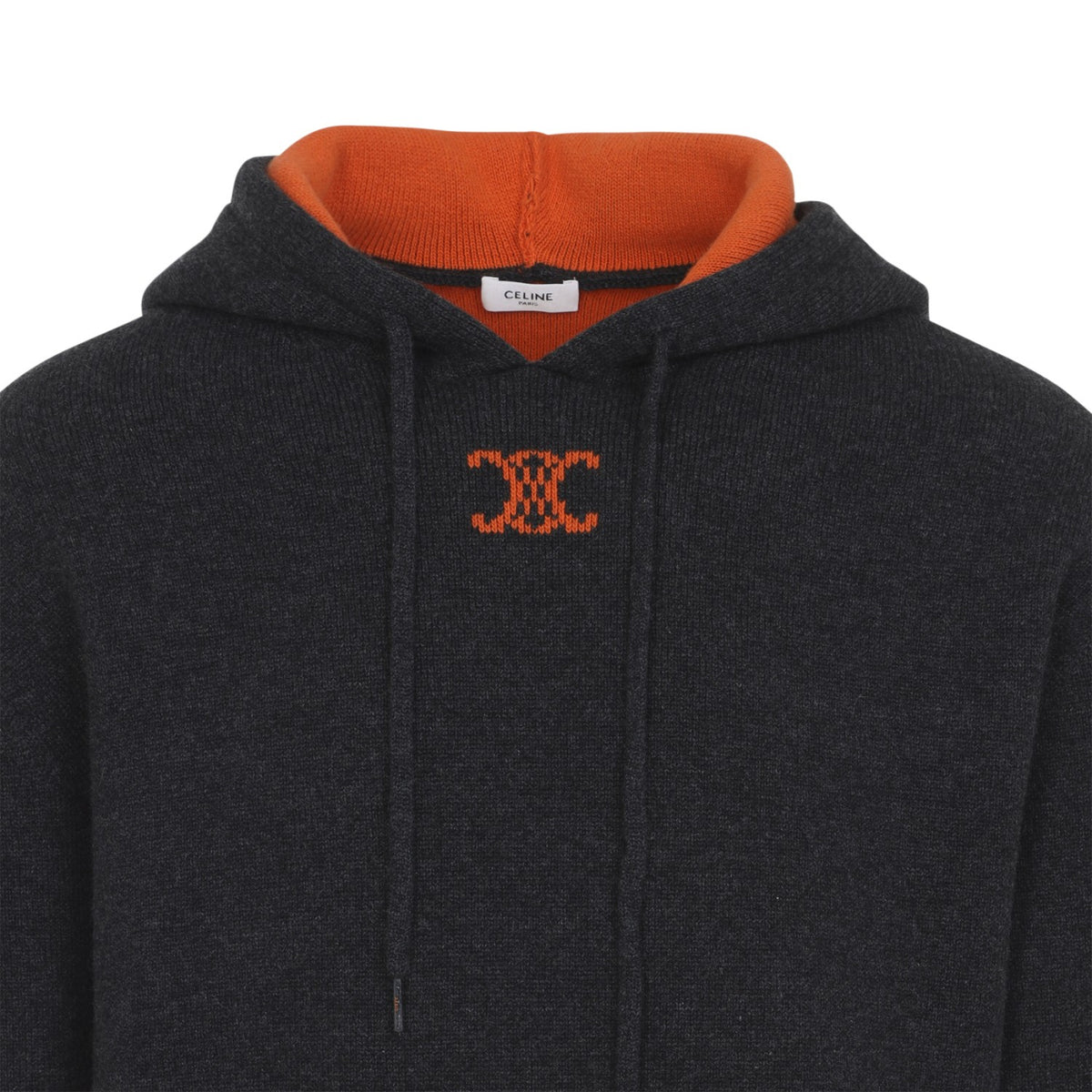 Celine Men's Cashmere Knit Hoodie in Grey - view 3
