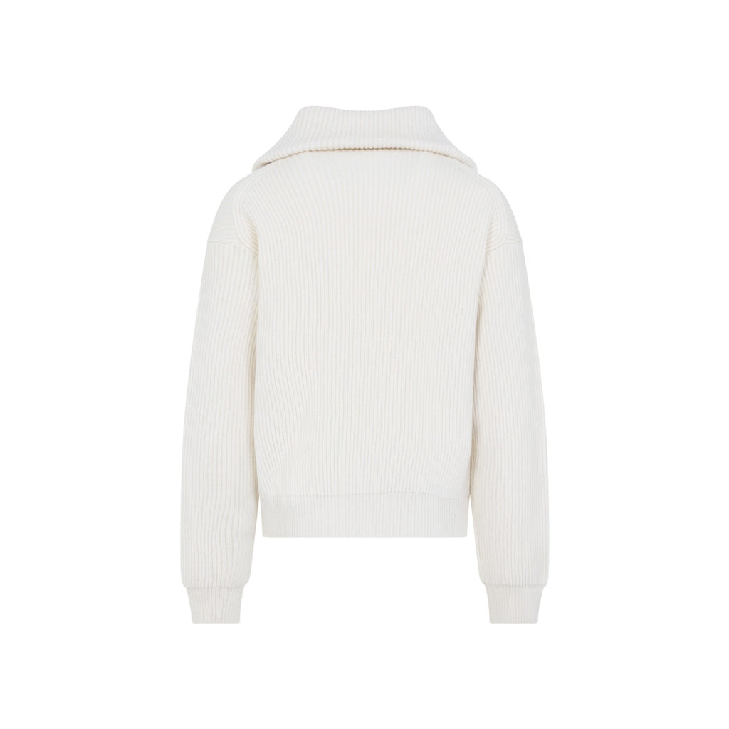 Celine Men's Wool Trucker Sweater in White - view 2