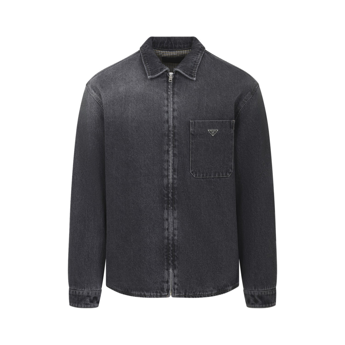 Prada Men's Shirt Jacket in Black Cotton - view 1