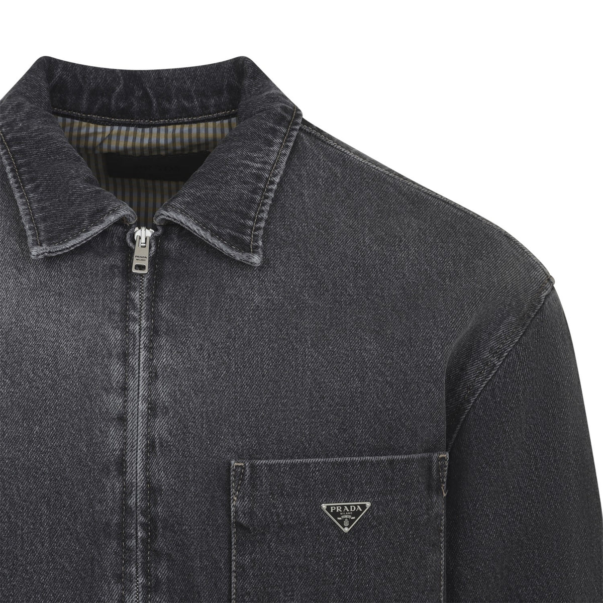 Prada Men's Shirt Jacket in Black Cotton - view 3