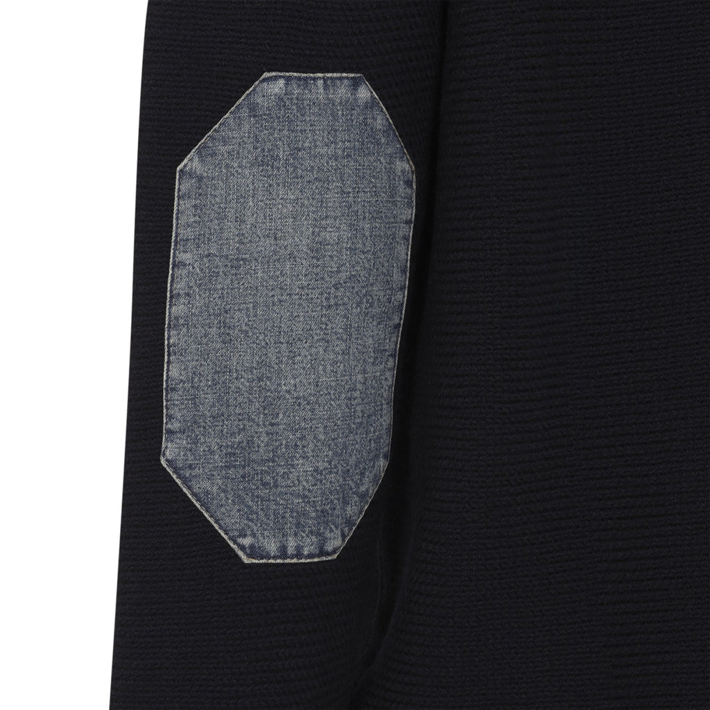 Maison Margiela Men's Wool Quarter Zip Sweater in Navy - view 4