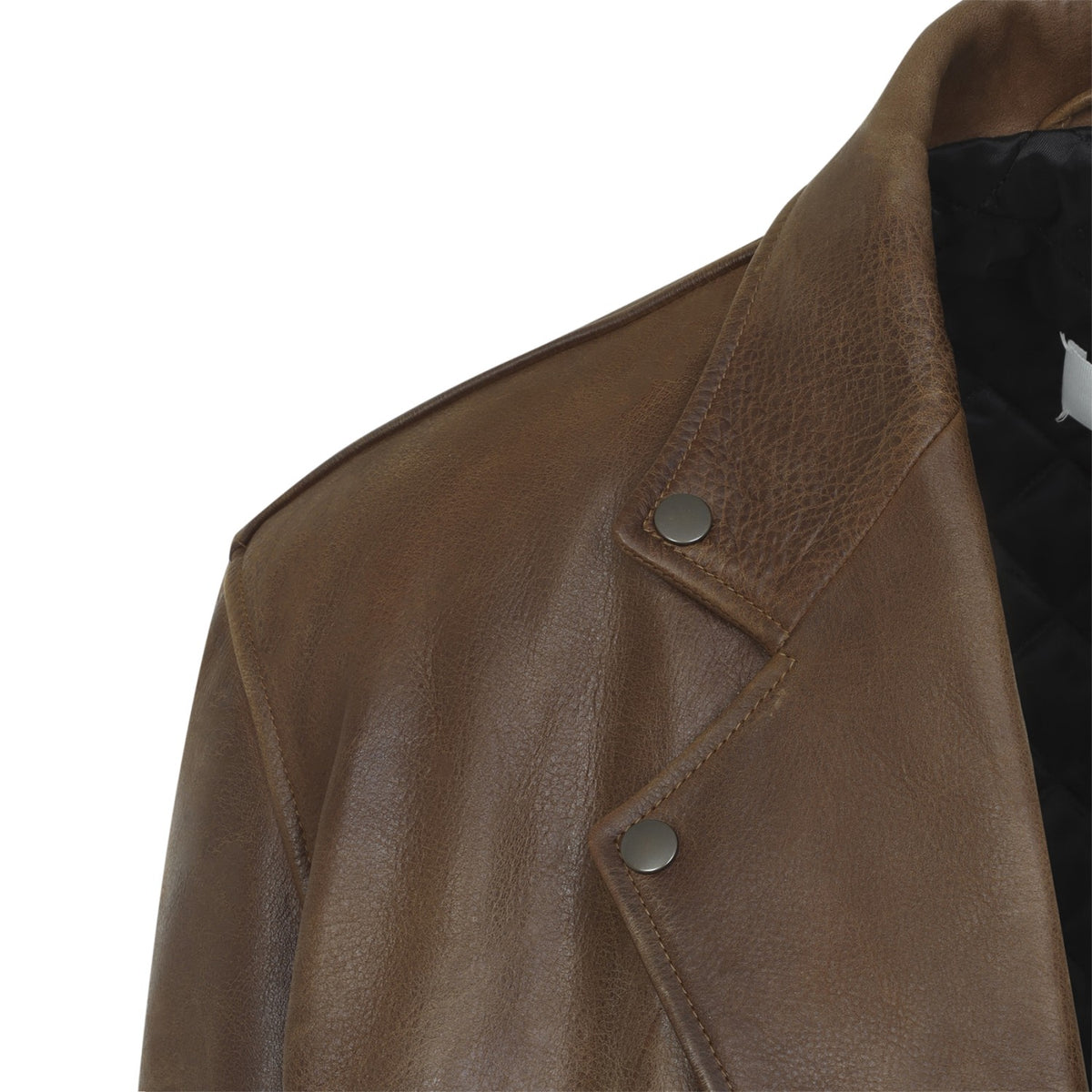 Maison Margiela Men's Leather Biker Jacket in Brown - view 4
