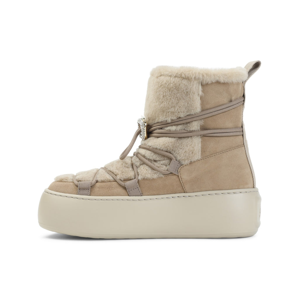Roger Vivier Women's Up Winter Fur Bootie in Tobacco Kenia - view 2