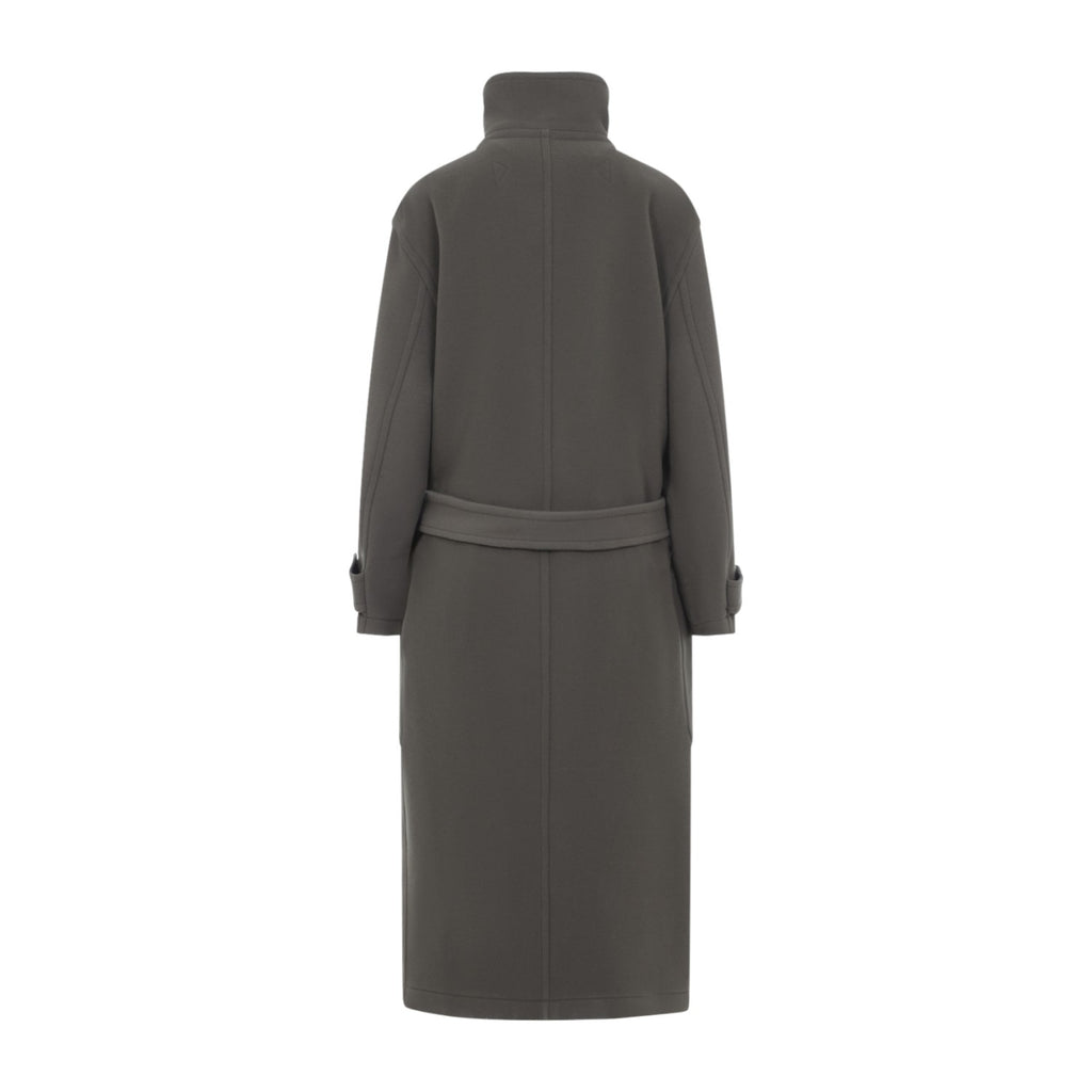 Lemaire Unisex Wrap Wool Coat in Thyme - view 2