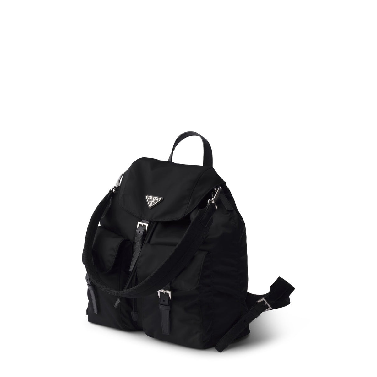 Prada Unisex Re-Nylon Backpack in Black Polyamide - view 3