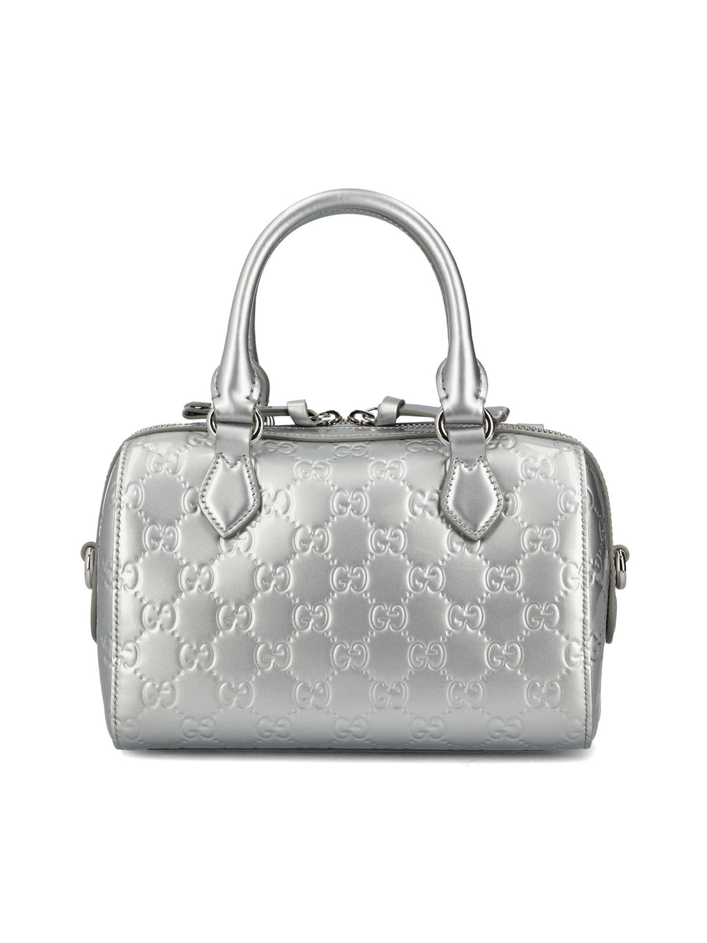 Gucci Women's Emblem Small Shoulder Bag in Silver