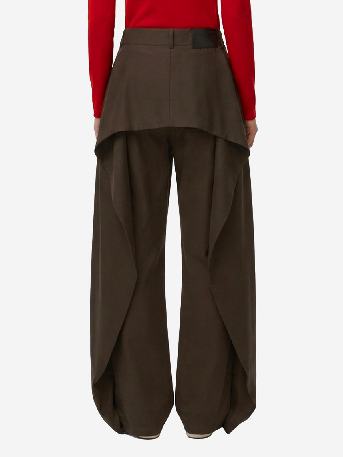 Loewe Women's Cotton and Silk Pants in Brown
