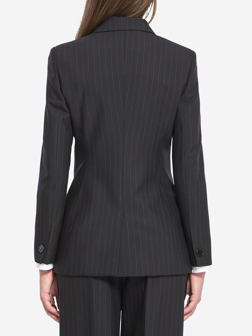 Gucci Women's Double-breasted Wool Jacket in Black