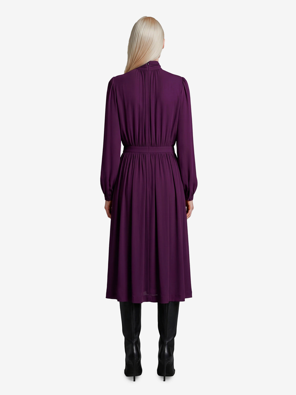 Gucci Women's Midi Dress in Viscose Crepe Jersey in Purple