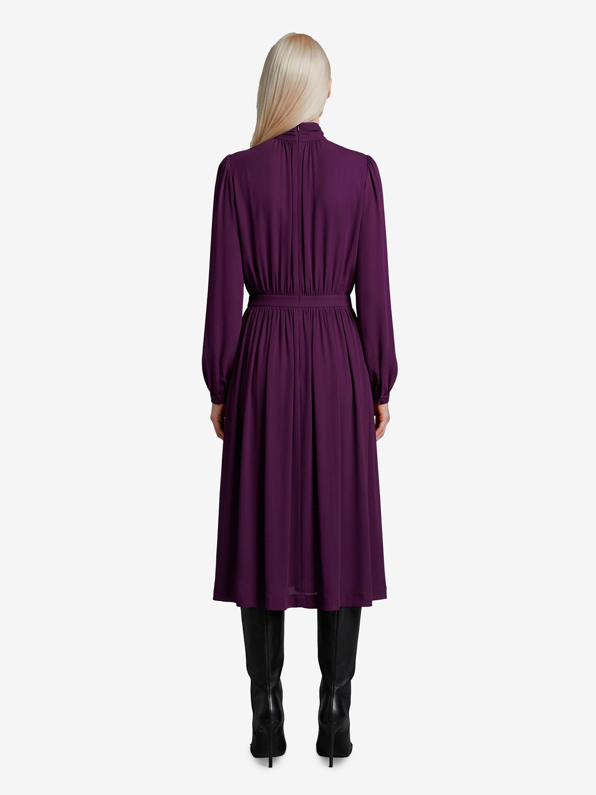 Gucci Women's Midi Dress in Viscose Crepe Jersey in Purple