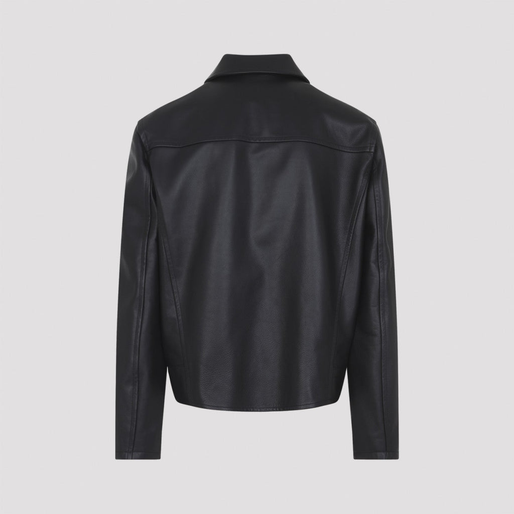 Jil Sander Men's Leather Jacket in Black