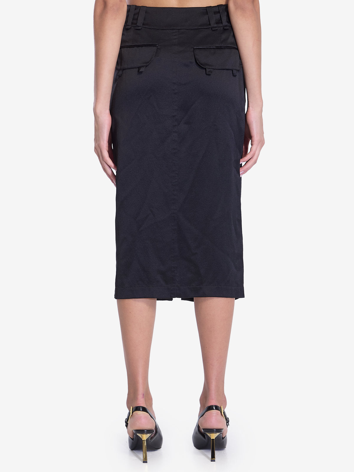 Saint Laurent Women's Silk Skirt in Black