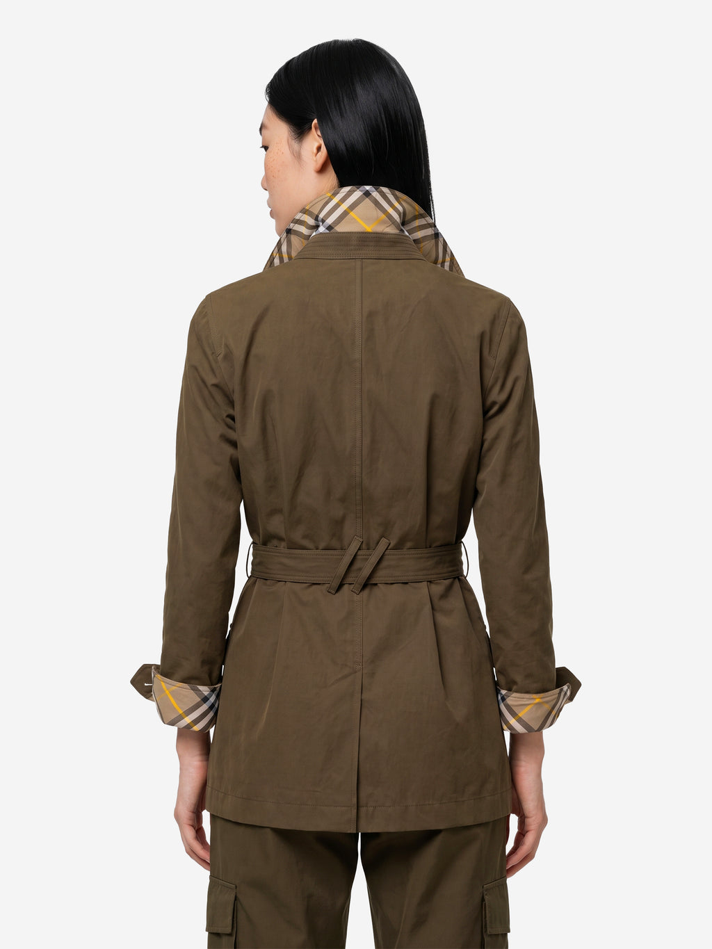 Burberry Women's Safari Jacket in Gabardine in Green