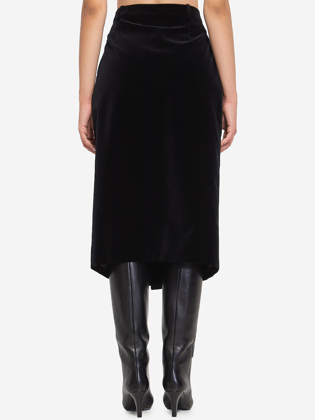 Saint Laurent Women's Wrap Skirt in Velvet in Black