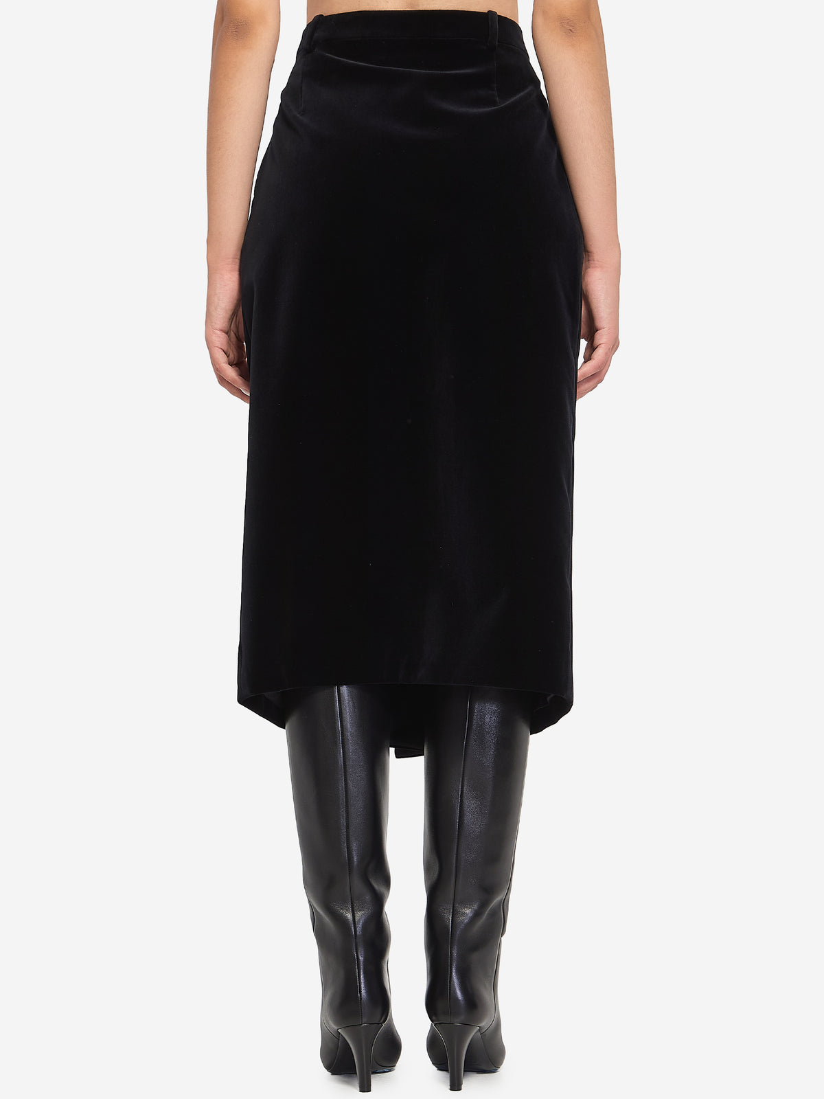 Saint Laurent Women's Wrap Skirt in Velvet in Black