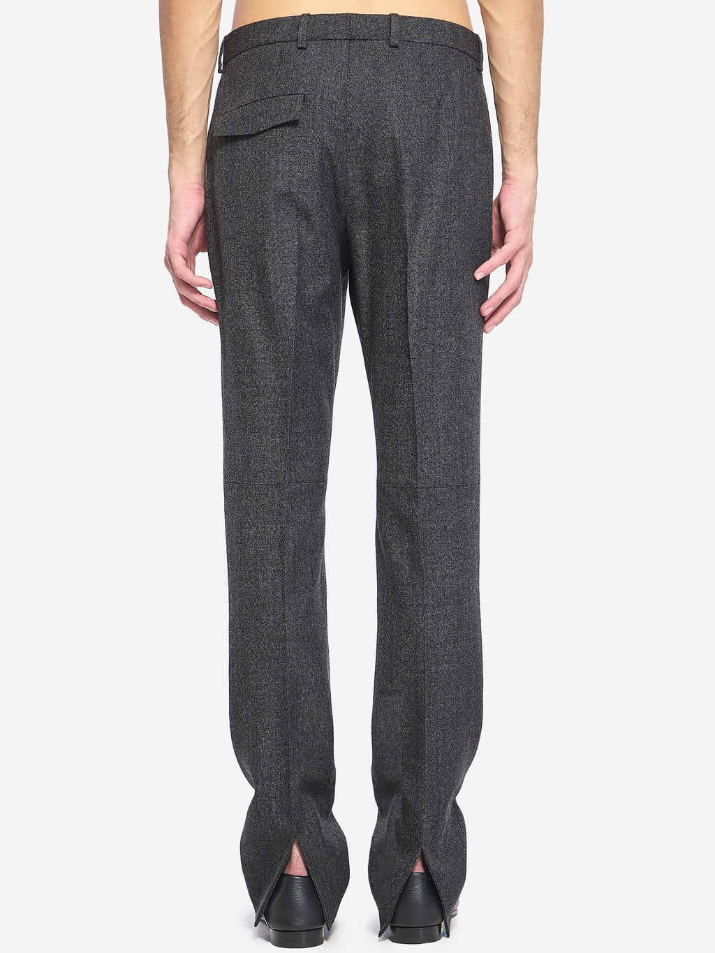 Gucci Men's Wool Mouliné Pant in Grey