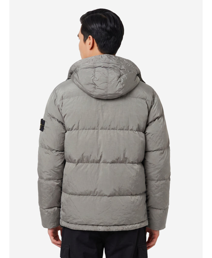 Stone Island Men's Econyl® Nylon Down Jacket in Grey