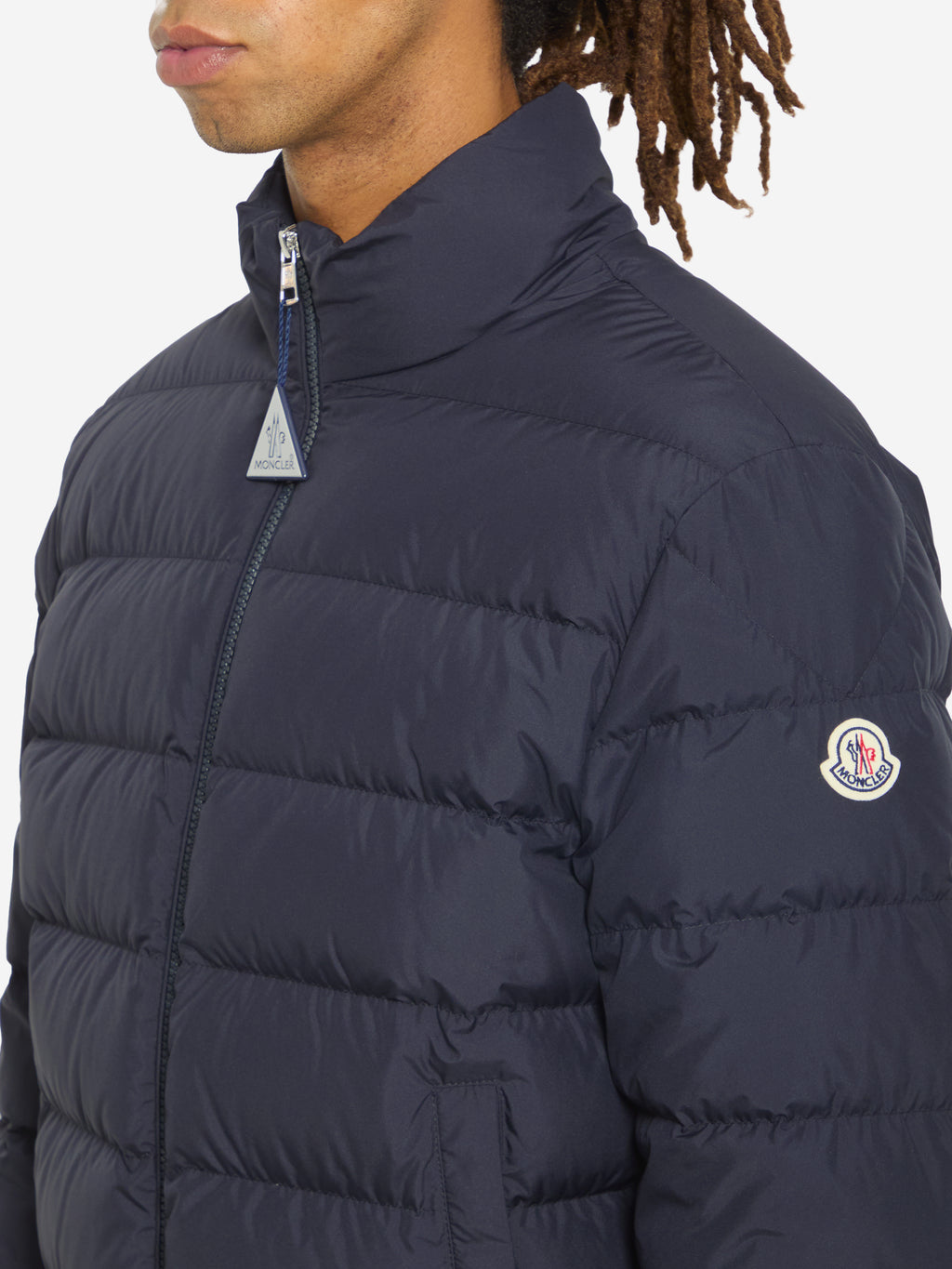 Moncler Men's Short Down Jacket Baudinet in Blue