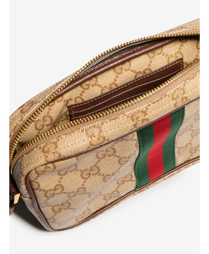 Gucci Men's Mini GG Bag with Web in Beige