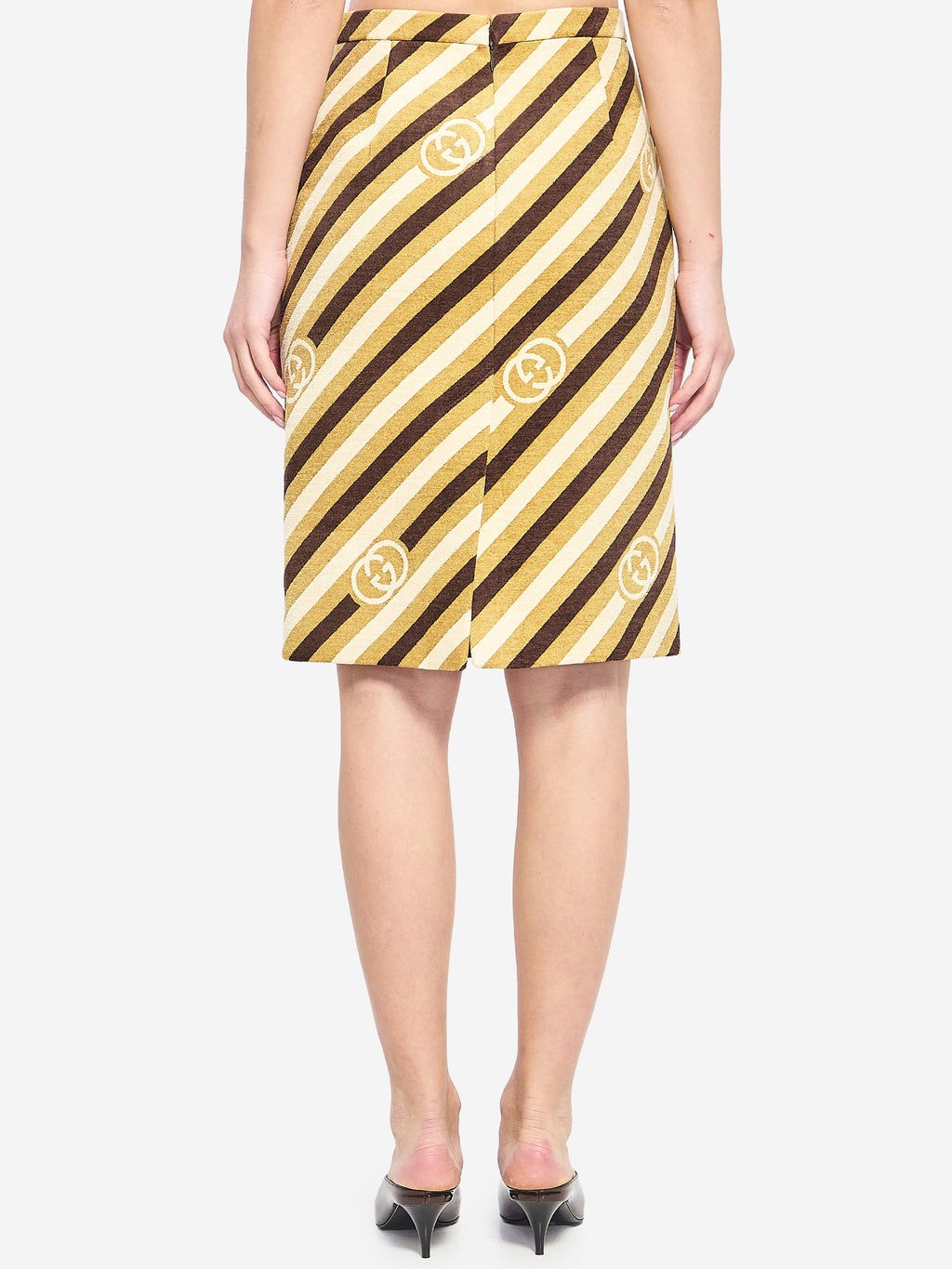 Gucci Women's Diagonal GG Longuette Skirt in Brown