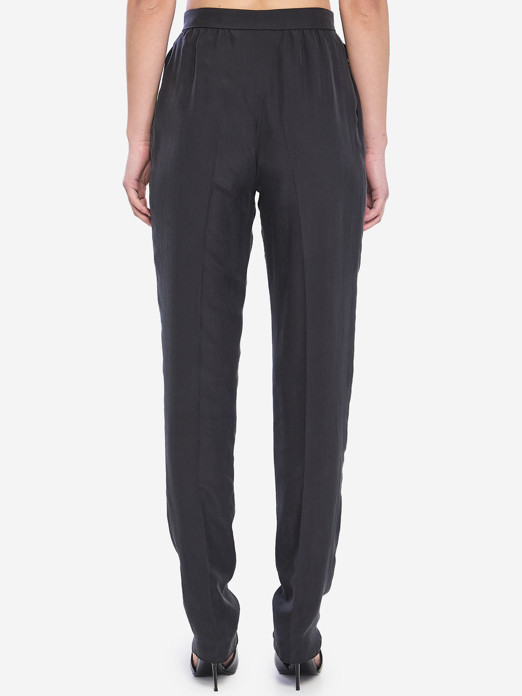 Saint Laurent Women's Habotai Silk Pants in Black