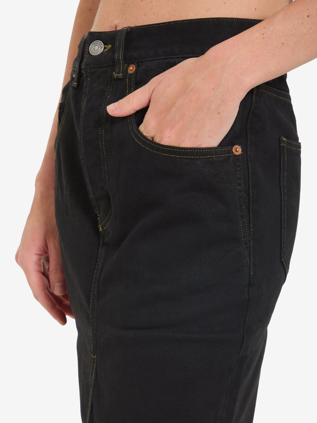 Saint Laurent Women's Deep Sea Baggy Pencil Skirt in Black