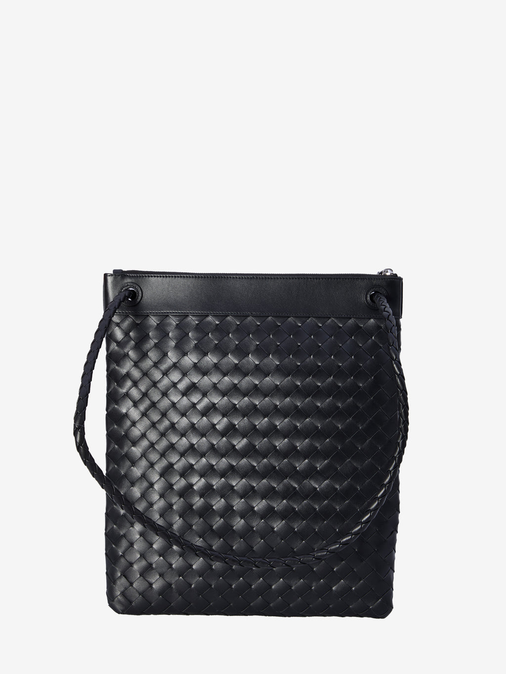 Bottega Veneta Men's Black Andiamo Crossbody Bag in Black