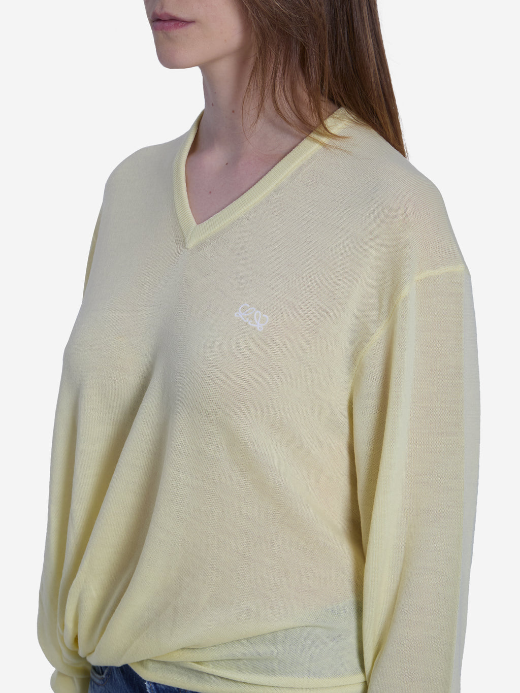Loewe Women's Light Yellow Wool Sweater in Yellow
