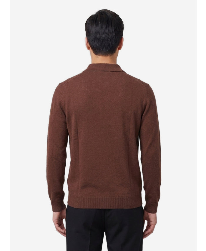 The Row Men's Chocolate Ripley Polo Shirt. in Brown
