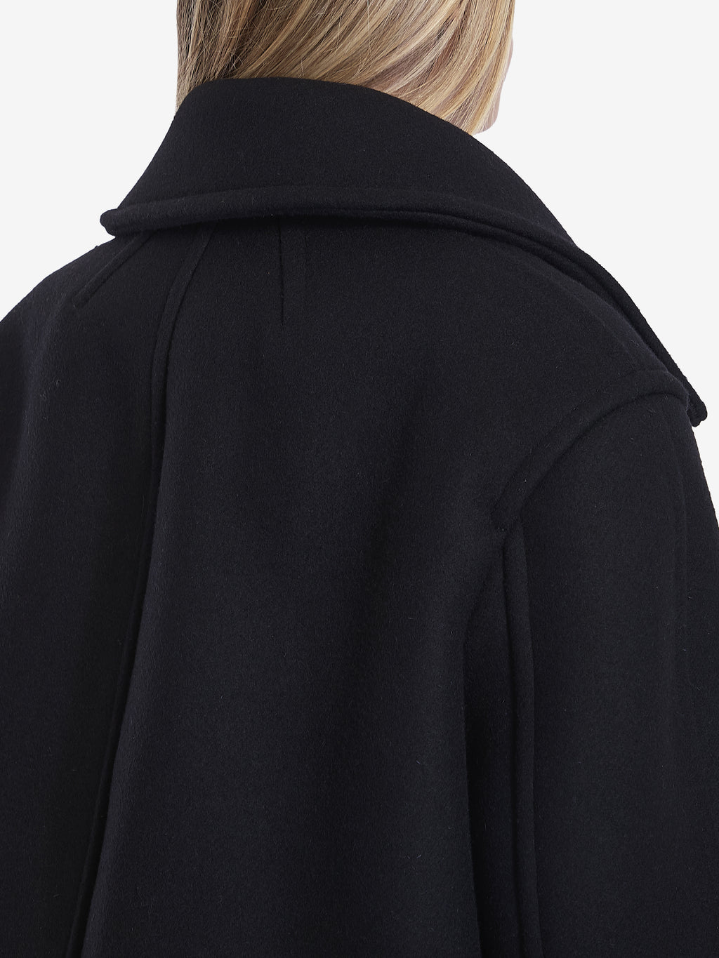 Saint Laurent Women's Oversize Pea Coat in Wool in Black