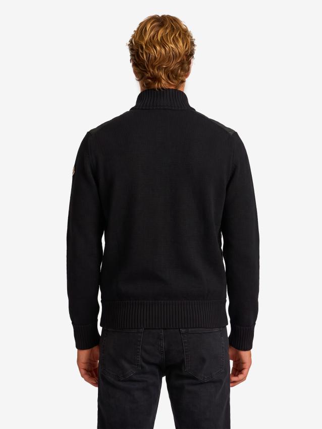 Moncler Men's Black Padded Tricot Cardigan in Black