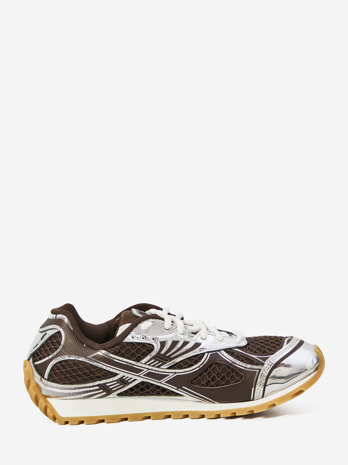 Bottega Veneta Men's Fondant Orbit Sneakers in Brown