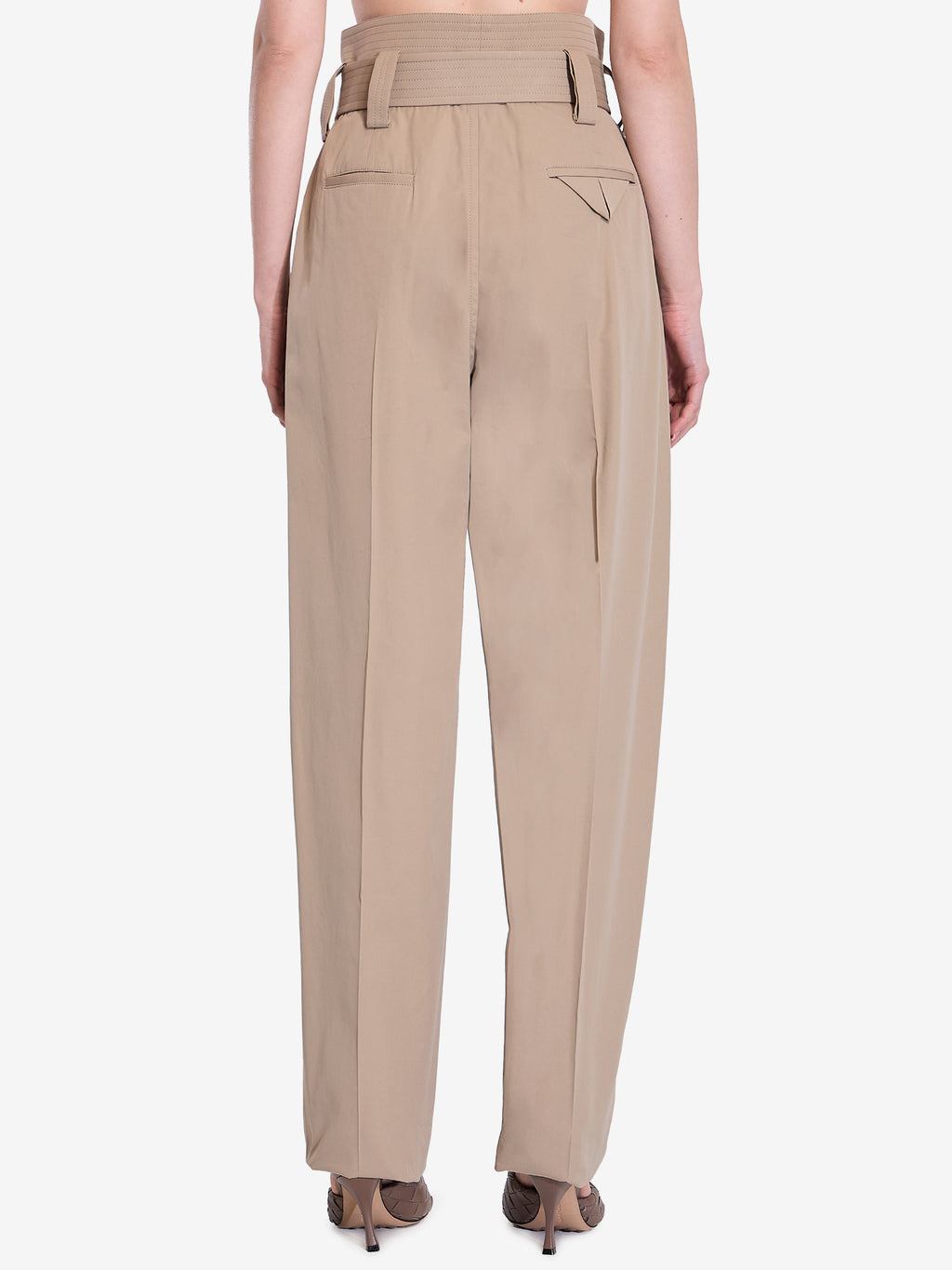 Bottega Veneta Women's Wide Leg Trousers in Beige